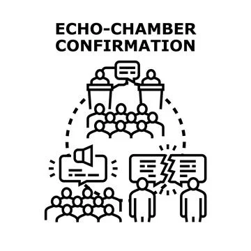 Echo chamber communication fostering message confirmation bias Stock Illustration