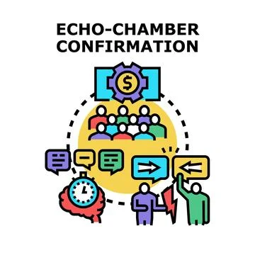 Echo chamber confirmation bias in social media groups Stock Illustration