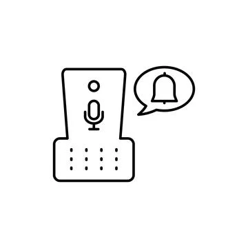 Echo dot, bell, message icon. Simple line, outline vector elements of voice 스톡 일러스트
