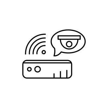 Echo dot, camera icon. Simple line, outline vector elements of voice assistant イラスト素材