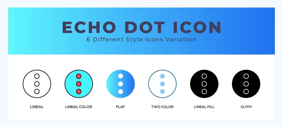 Echo dot icon set with different styles. Vector illustration. イラスト素材