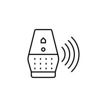 Echo dot icon. Simple line, outline vector elements of voice assistant for ui Illustrazione stock
