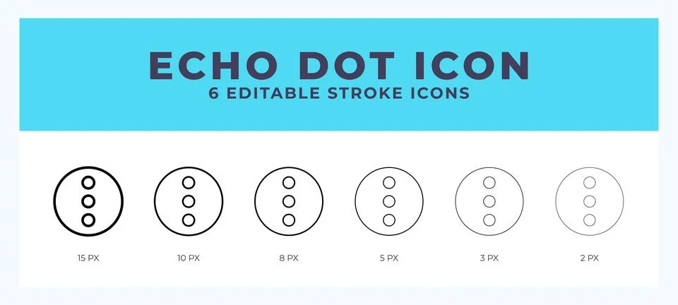 Echo dot line icon for websites and apps. Vector illustration with editable.. Stock Illustration