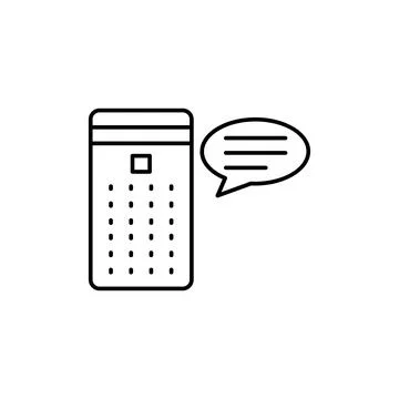 Echo dot, message icon. Simple line, outline vector elements of voice assistant イラスト素材