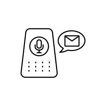 Echo dot, microphone, mail, message icon. Simple line, outline vector elements Stock Illustration