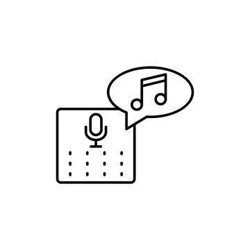 Echo dot, note, message icon. Simple line, outline vector elements of voice Stock Illustration