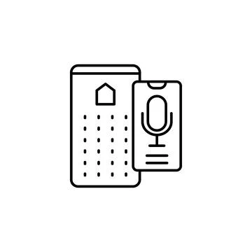 Echo dot, smartphone, microphone icon. Simple line, outline vector elements of イラスト素材