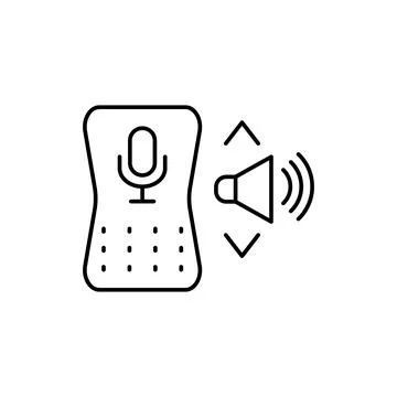 Echo dot, sound icon. Simple line, outline vector elements of voice assistant イラスト素材