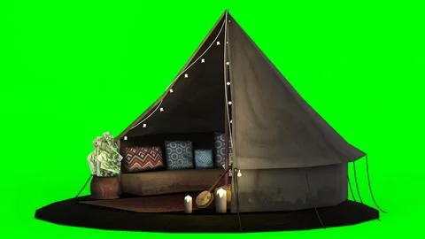 Echo house green background Stock Illustration