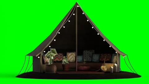 Echo house green background Stock Illustration