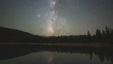 Echo Lake Milky Way Stock Footage