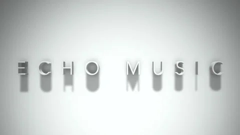 Echo Music 3D title animation with shadows on a white background Stock Footage 296591347