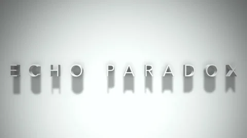 Echo paradox 3D title animation with shadows on a white background 스톡 동영상 298001330