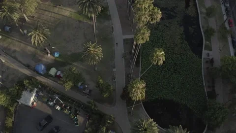 Echo Park Bird's Eye View Stock Footage