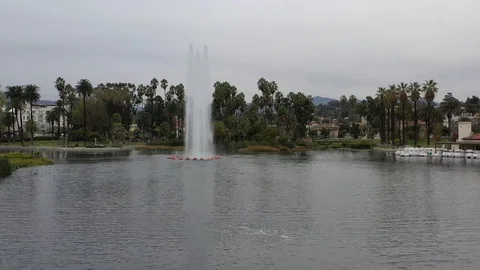 Echo Park Drone Flyover 库存影片 99805086