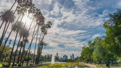 Echo Park Lake Stock Footage 258797291