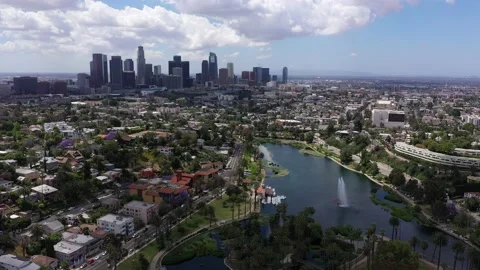 Echo park Left to Right Stock Footage 133471132