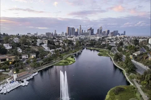 Echo Park Timelapse Video stock 219524465