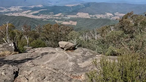 Echo Point Lookout at Mount Buffalo National Park, Victoria, Australia Stock Footage 312062956