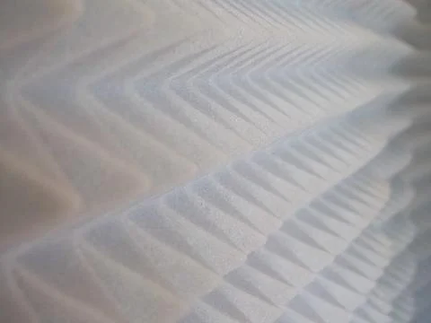Echo Reduction Foam. Textured grey foam panels for soundproofing studios. Foto stock