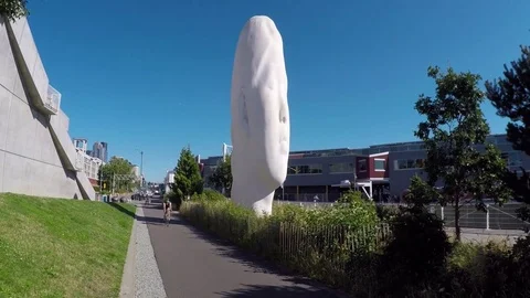Echo Sculpture in Seattle Stock Footage 78263160