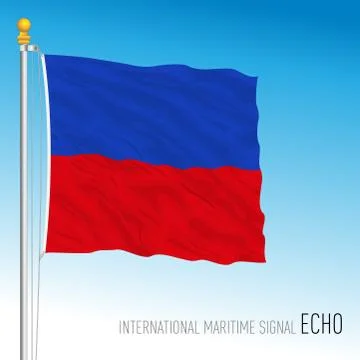 Echo signal, international maritime code, flag Illustrazione stock