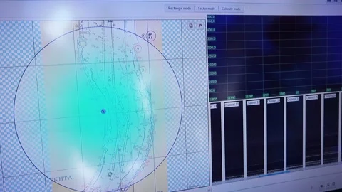 Echo sounder computer system at work Video stock 146489351