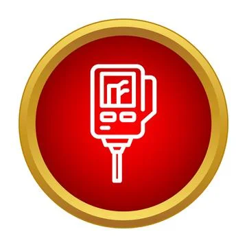 Echo sounder device icon displaying marine depth Stock Illustration