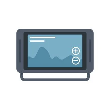 Echo sounder fathometer icon flat isolated Stock Illustration