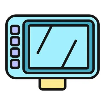Echo sounder fish finder displaying underwater sonar waves Stock Illustration