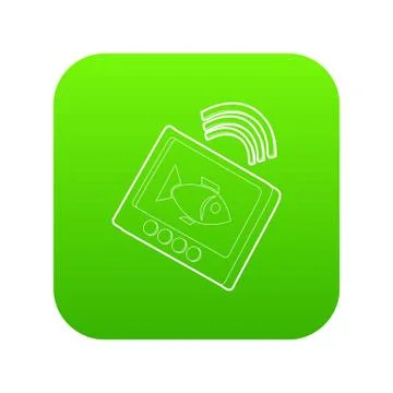 Echo sounder icon green vector Illustrazione stock