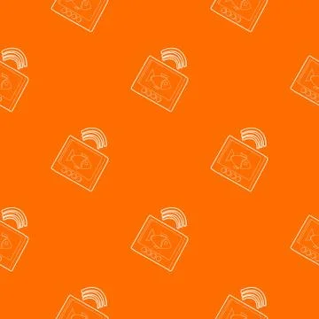 Echo sounder pattern vector orange Stock Illustration