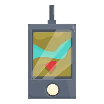 Echo sounder showing river bed and current location icon 스톡 일러스트
