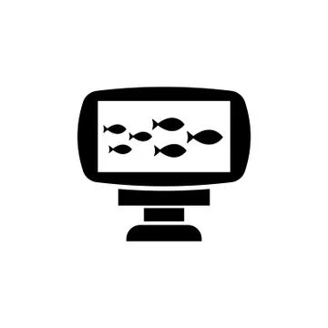 Echo Sounder, Sonar Catch Fish Flat Vector Icon Illustrazione stock