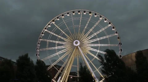 Echo Wheel of Liverpool At Night Stock Footage 66457351