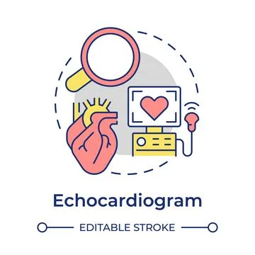 Echocardiogram flat linear concept icon Stock Illustration