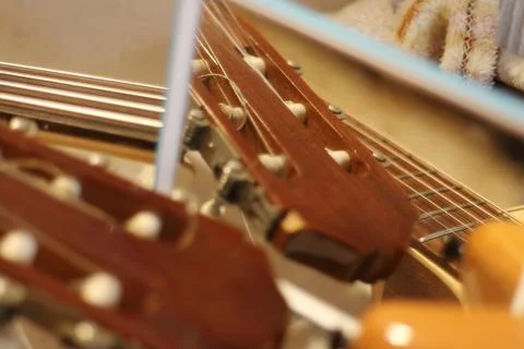 Echoes of Harmony: A Fragmented Reflection of Strings Stock Photos