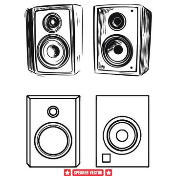 Echoes of Music  Speaker Shape Compilation Stock-Illustration