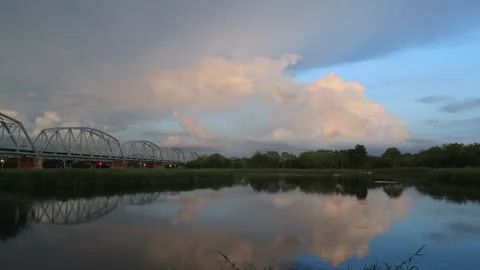Echoes over Tranquil Waters: The Historic Gaoping Bridge Stock Footage 340153911