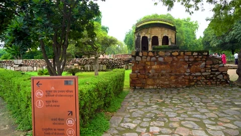 Echoes of the Past: Exploring Delhi Ancient Structures Stock Footage 317096814
