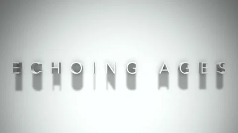 Echoing ages 3D title animation with shadows on a white background 動画素材 297905847