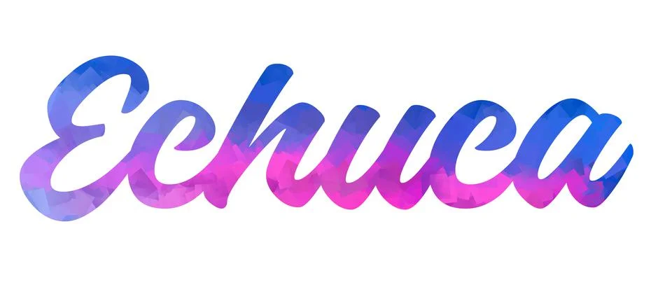 Echuca text image stock design in colorful style letters Stock Illustration