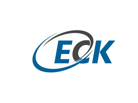 ECK letters creative modern elegant swoosh logo design Stock Illustration