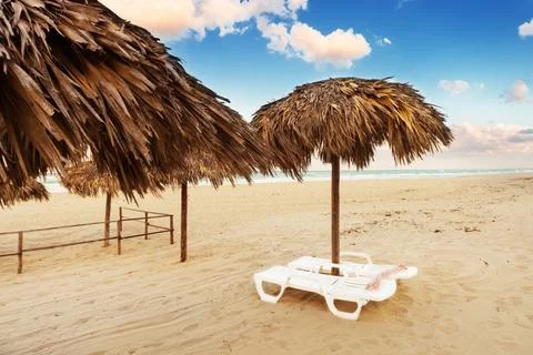 Eckchairs on the beach Foto stock