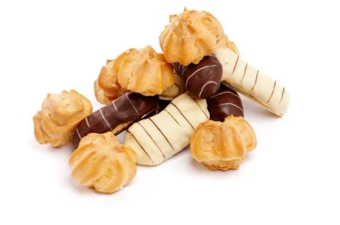 Eclair and Profiterole Stock Photos