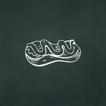 Eclair cake thin white lines on a textured dark background - Vector Illustrazione stock