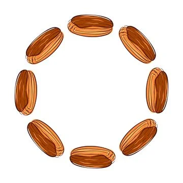 Eclair with chocolate cream wreath in flat style. French bakery design element Stock Illustration
