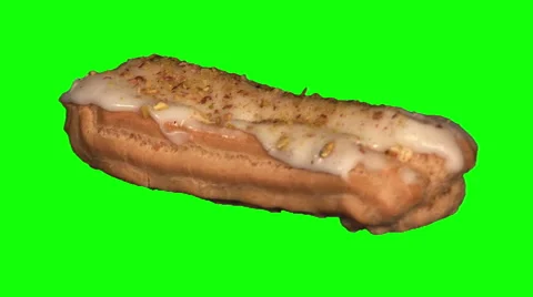 Eclair with cream and pistachio Stock Footage 47843819