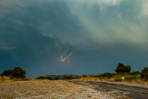 Eclair dans nuage Foto stock