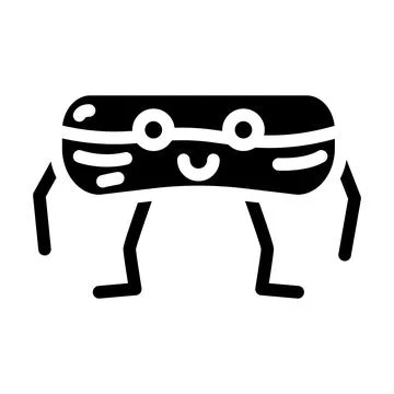 Eclair dessert character glyph icon vector illustration Stock-Illustration